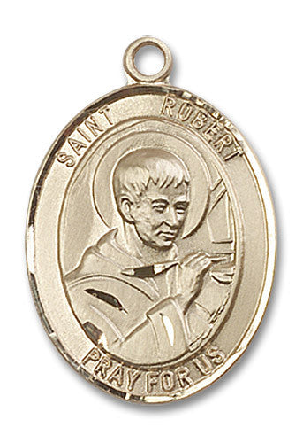 Extel Large Oval 14kt Gold Filled St. Robert Bellarmine Medal, Made in USA