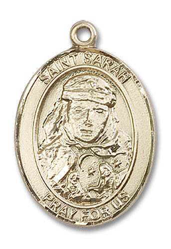 Extel Large Oval 14kt Gold Filled St. Sarah Medal, Made in USA