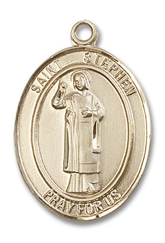 Extel Large Oval 14kt Gold Filled St. Stephen the Martyr Medal, Made in USA