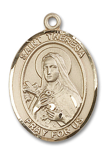 Extel Large Oval 14kt Gold Filled St. Theresa Medal, Made in USA