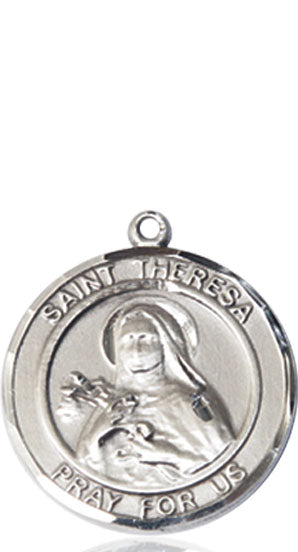 Extel Large Round Pewter St. Theresa Medal Pendant, Made in USA