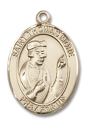 Extel Large Oval 14kt Gold Filled St. Thomas More Medal, Made in USA