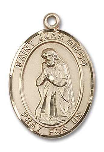 Extel Large Oval 14kt Gold Filled St. Juan Diego Medal, Made in USA