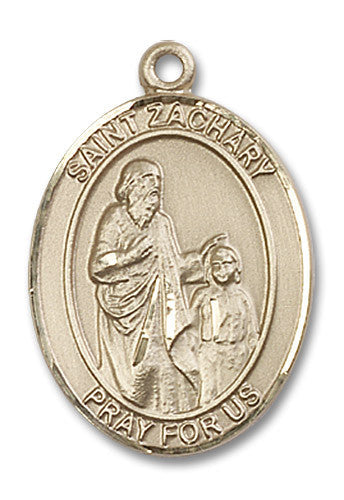 Extel Large Oval 14kt Gold Filled St. Zachary Medal, Made in USA