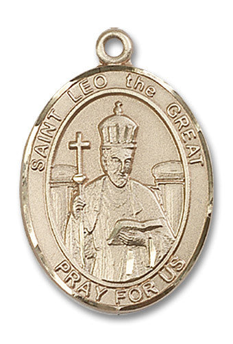 Extel Large Oval 14kt Gold Filled St. Leo the Great Medal, Made in USA