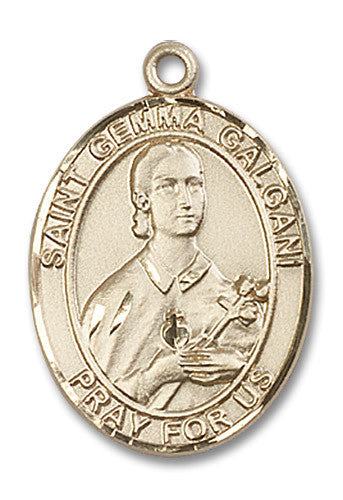 Extel Large Oval 14kt Gold Filled St. Gemma Galgani Medal, Made in USA