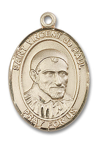 Extel Large Oval 14kt Gold Filled St. Vincent de Paul Medal, Made in USA
