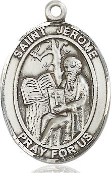 Extel Large Oval Pewter St. Jerome Medal, Made in USA