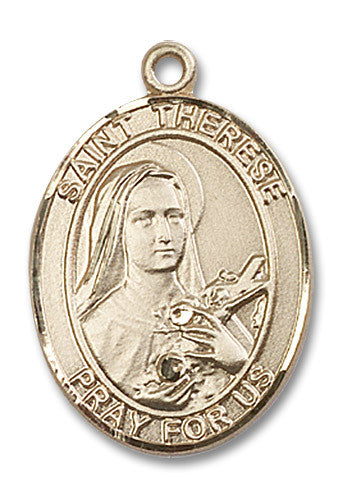 Extel Large Oval 14kt Gold Filled St. Therese of Lisieux Medal, Made in USA