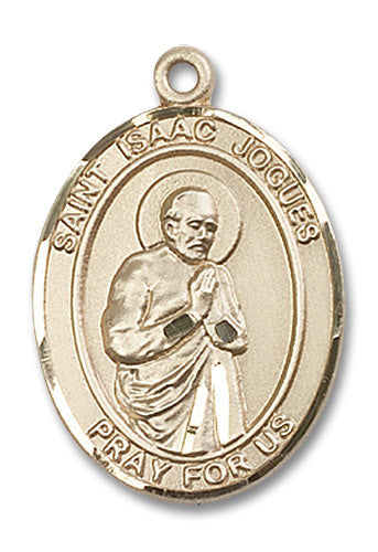 Extel Large Oval 14kt Gold Filled St. Isaac Jogues Medal, Made in USA