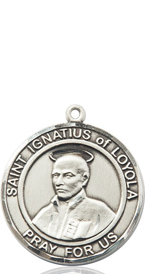 Extel Large Round Pewter St. Ignatius of Loyola Medal Pendant, Made in USA