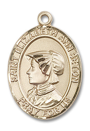Extel Large Oval 14kt Gold Filled St. Elizabeth Ann Seton Medal, Made in USA