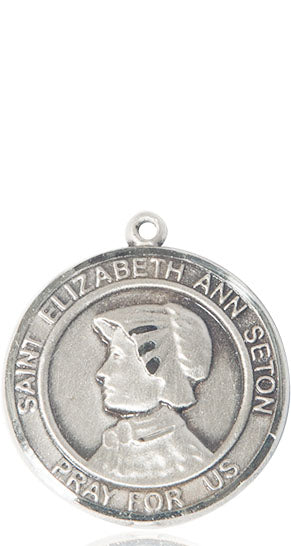 Extel Large Round Pewter St. Elizabeth Ann Seton Medal Pendant, Made in USA