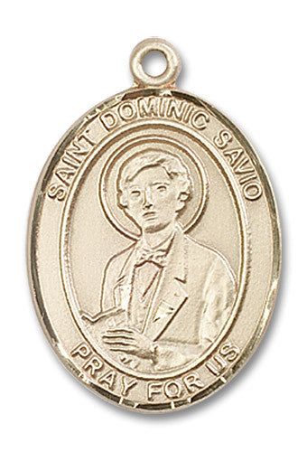 Extel Large Oval 14kt Gold Filled St. Dominic Savio Medal, Made in USA