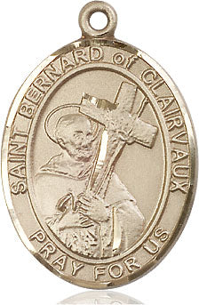 Extel Large Oval 14kt Gold Filled St. Bernard of Clairvaux Medal, Made in USA