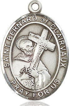 Extel Large Oval Pewter St. Bernard of Clairvaux Pendant with 24" chain, Made in USA