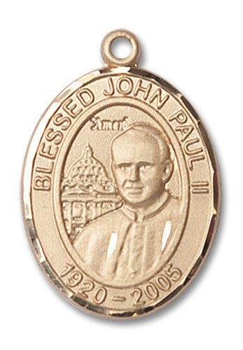 Extel Large Oval 14kt Gold Filled St. John Paul II Medal, Made in USA