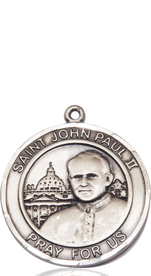 Extel Large Round Pewter St. John Paul II Medal Pendant, Made in USA