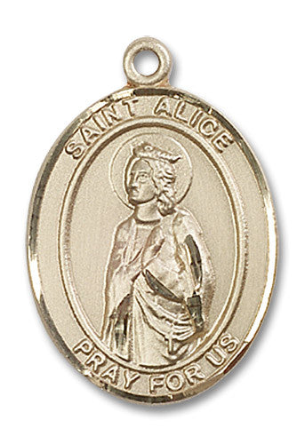 Extel Large Oval 14kt Gold Filled St. Alice Medal, Made in USA