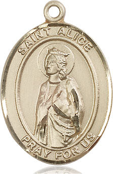 Extel Large Oval 14kt Gold Filled St. Alice Medal, Made in USA