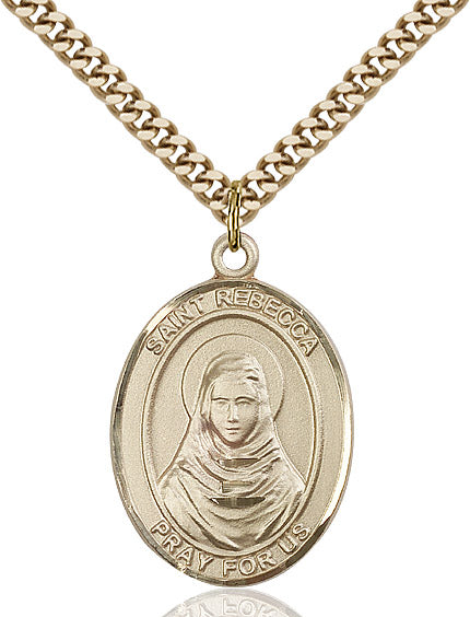 Extel Large Oval 14kt Gold Filled St. Rebecca Pendant with 24" chain, Made in USA