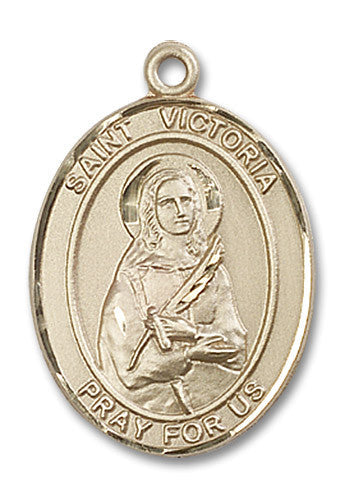 Extel Large Oval 14kt Gold Filled St. Victoria Medal, Made in USA