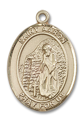 Extel Large Oval 14kt Gold Filled St. Aaron Medal, Made in USA