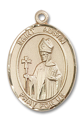 Extel Large Oval 14kt Gold Filled St. Austin Medal, Made in USA