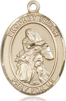 Extel Large Oval 14kt Gold Filled St. Isaiah Pendant with 24" chain, Made in USA