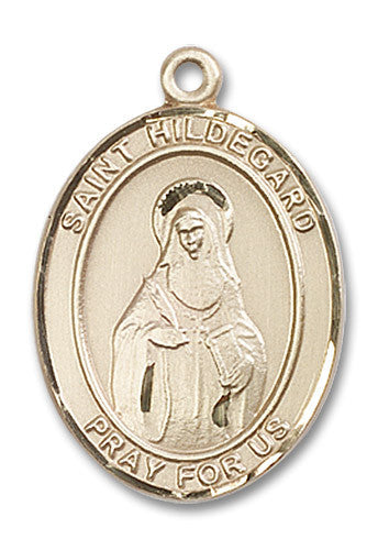 Extel Large Oval 14kt Gold Filled St. Hildegard Von Bingen Medal, Made in USA
