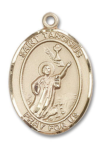 Extel Large Oval 14kt Gold Filled St. Tarcisius Medal, Made in USA