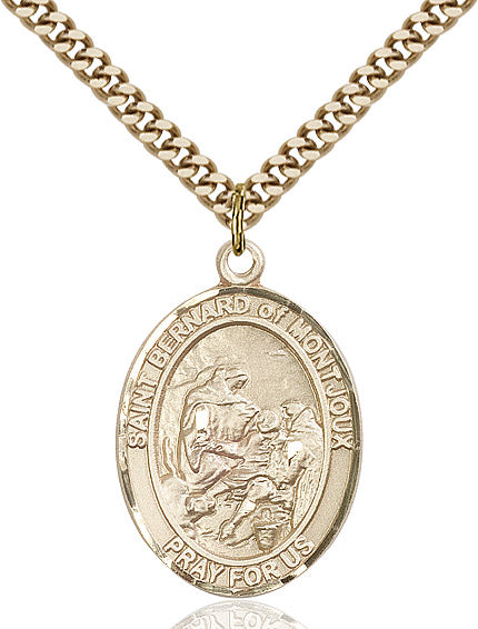 Extel Large Oval 14kt Gold Filled St. Bernard of Montjoux Pendant with 24" chain, Made in USA