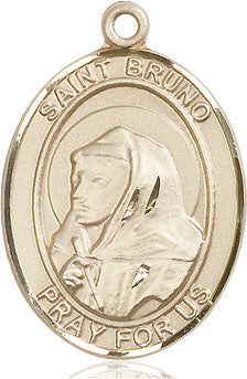 Extel Large Oval 14kt Gold Filled St. Bruno Medal, Made in USA