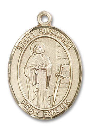 Extel Large Oval 14kt Gold Filled St. Susanna Medal, Made in USA