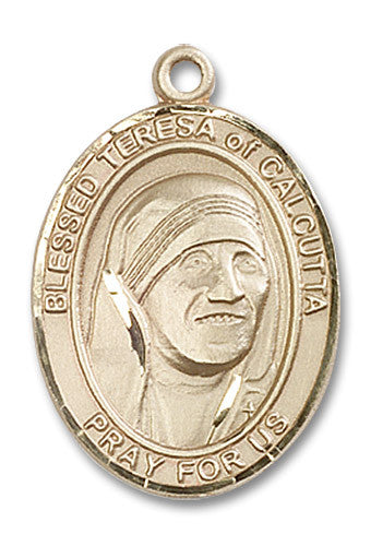 Extel Large Oval 14kt Gold Filled Saint Teresa of Calcutta Medal, Made in USA
