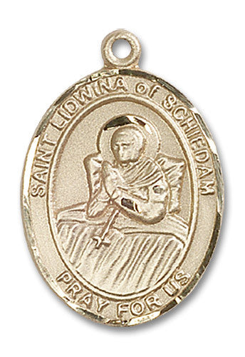 Extel Large Oval 14kt Gold Filled St. Lidwina of Schiedam Medal, Made in USA