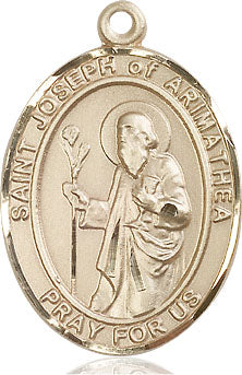 Extel Large Oval 14kt Gold Filled St. Joseph of Arimathea Medal, Made in USA