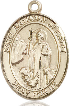 Extel Large Oval 14kt Gold Filled St. Anthony of Egypt Medal, Made in USA