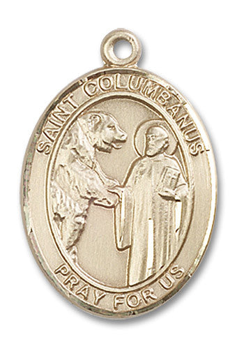 Extel Large Oval 14kt Gold Filled St. Columbanus Medal, Made in USA
