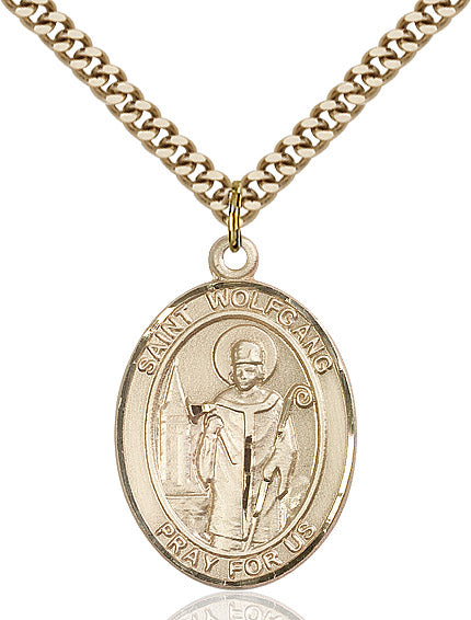 Extel Large Oval 14kt Gold Filled St. Wolfgang Pendant with 24" chain, Made in USA