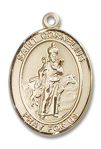 Extel Large Oval 14kt Gold Filled St. Cornelius Medal, Made in USA