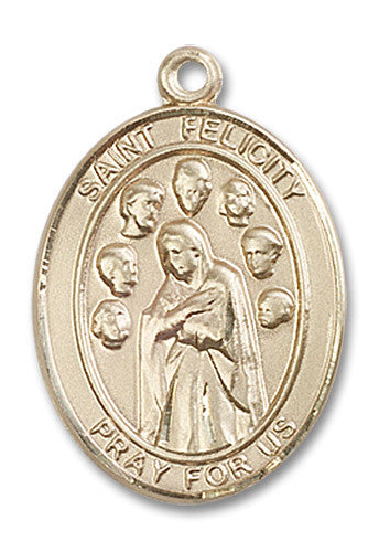 Extel Large Oval 14kt Gold Filled St. Felicity Medal, Made in USA