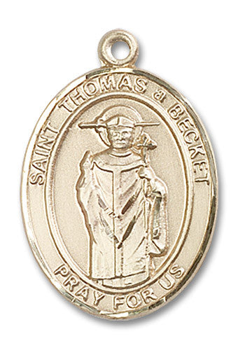 Extel Large Oval 14kt Gold Filled St. Thomas A Becket Medal, Made in USA