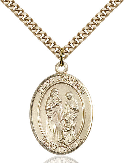 Extel Large Oval 14kt Gold Filled St. Joachim Pendant with 24" chain, Made in USA