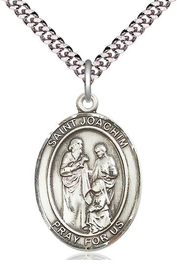Extel Large Oval Pewter St. Joachim Pendant with 24" chain, Made in USA