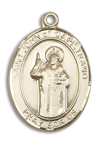 Extel Large Oval 14kt Gold Filled St. John of Capistrano Medal, Made in USA