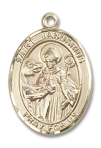 Extel Large Oval 14kt Gold Filled St. Januarius Medal, Made in USA