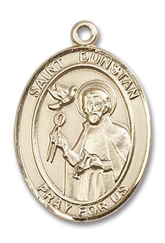 Extel Large Oval 14kt Gold Filled St. Dunstan Medal, Made in USA