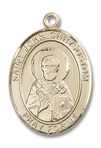 Extel Large Oval 14kt Gold Filled St. John Chrysostom Medal, Made in USA