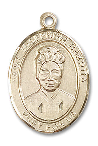 Extel Large Oval 14kt Gold Filled St. Josephine Bakhita Medal, Made in USA